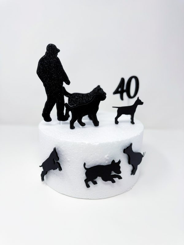 Dog Walker Cake Topper